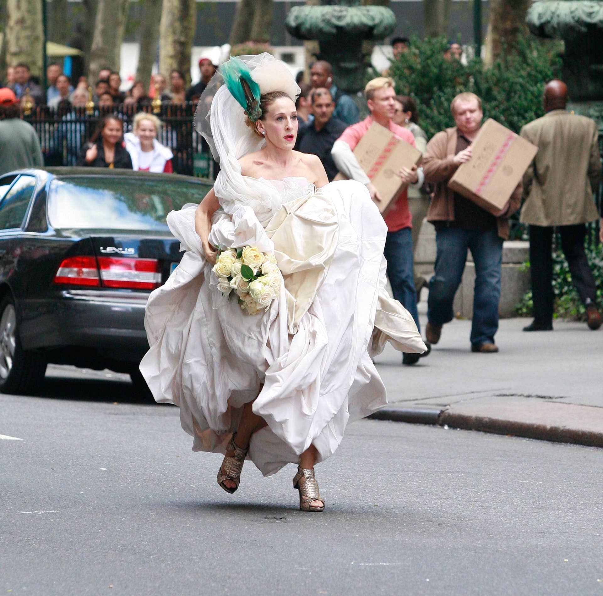 sex and the city movie bridesmaid dresses Sarah Jessica Parker Dress 2008 Sex and the City movie Strapless Weddi –  Hoprom