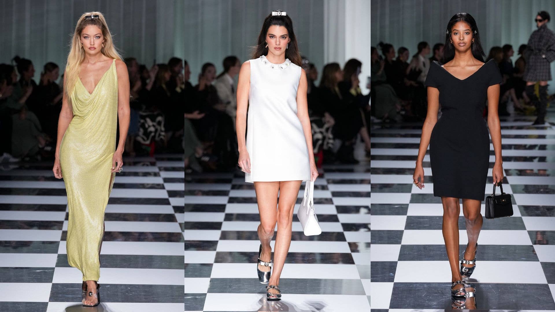 VERSACE 最高級ライン ふわふわ極上の柔らか白ニット Natalia Bryant Makes Runway Debut Alongside Kendall Jenner and