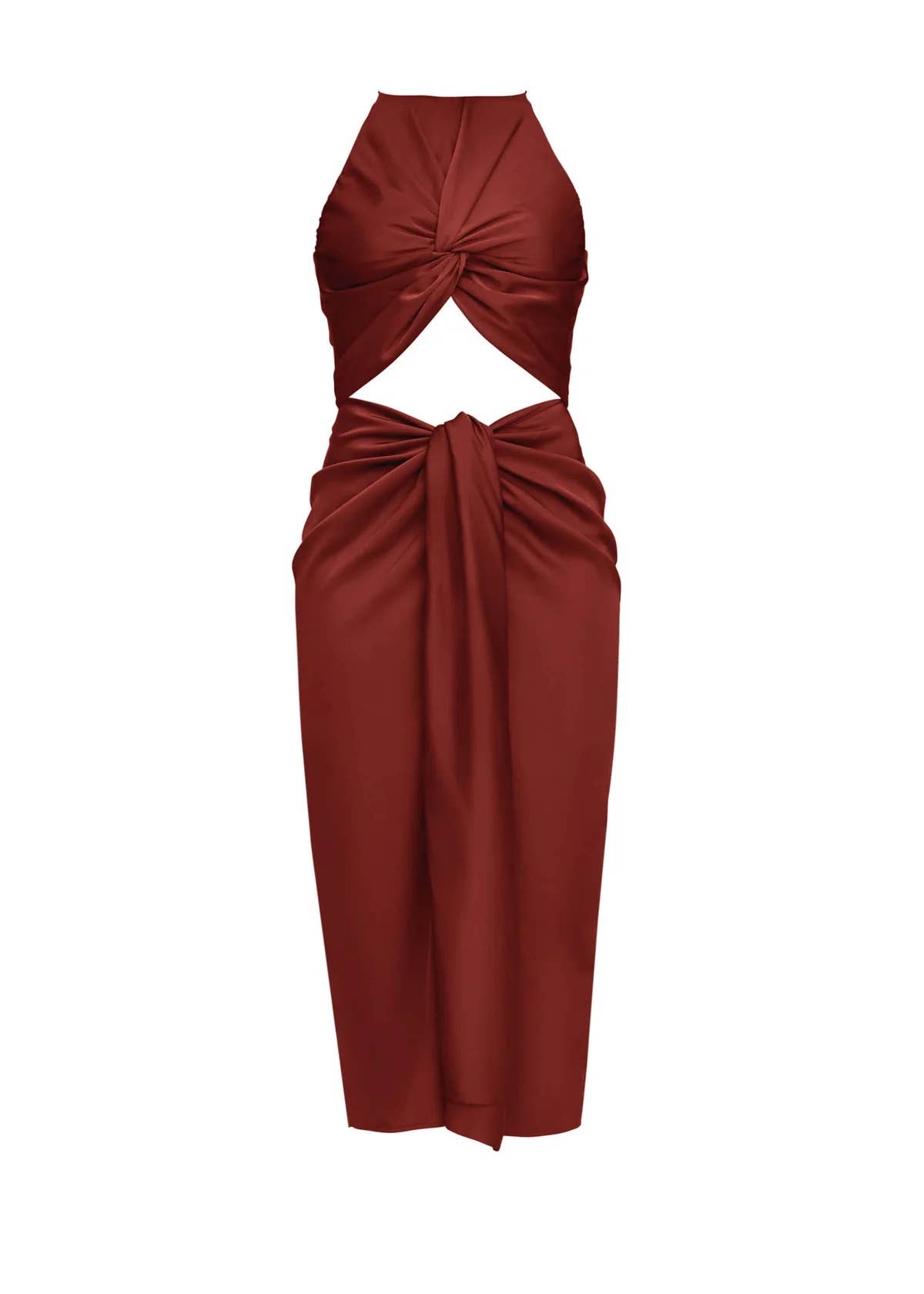 champagne midi satin dress Champagne Satin Pleated Halter Midi Dress – Three Sisters Boutique