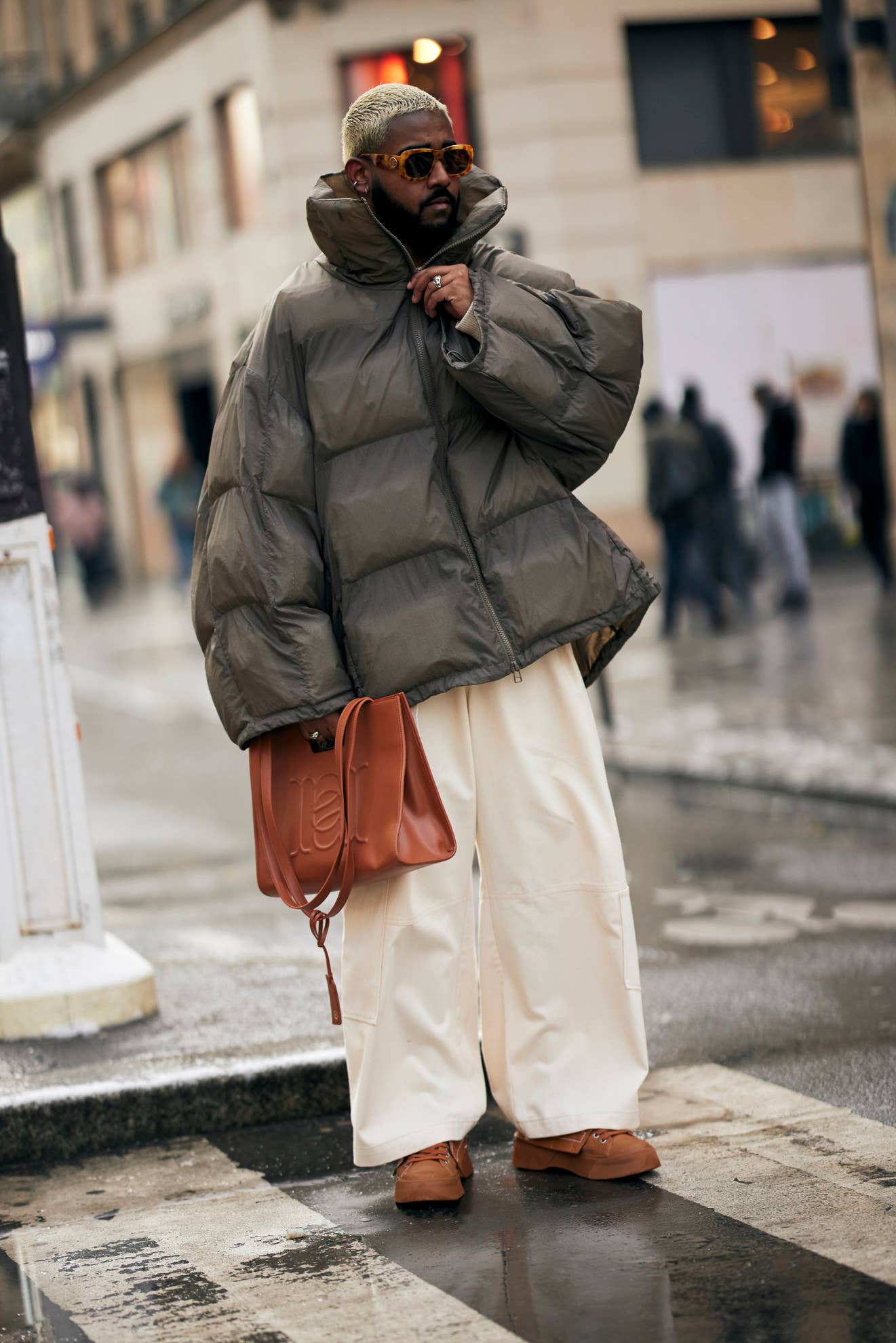 mens street style long puffer coats