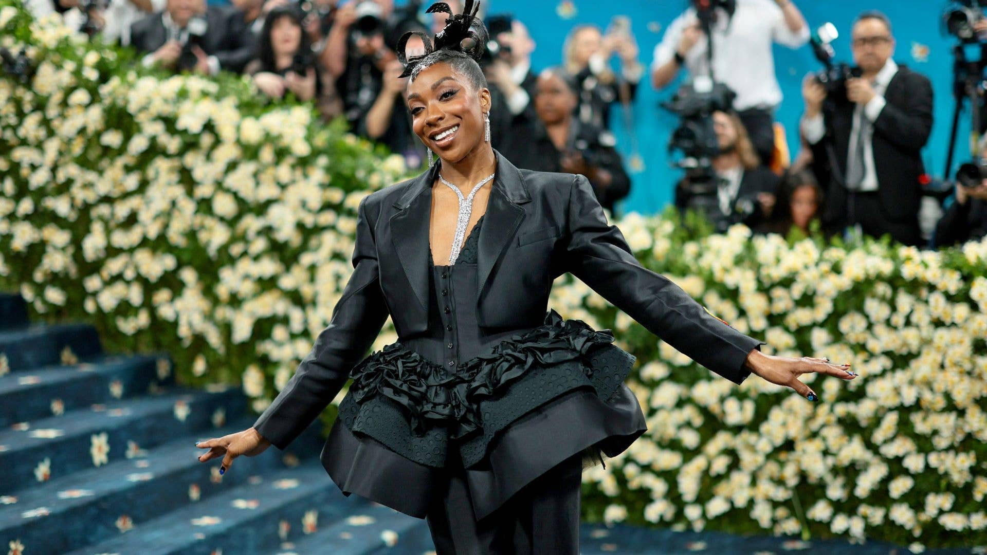 ego black dress How Nwodim's Christopher John Rogers Suit Came Together for Her Met Gala Debut Jacket:US40