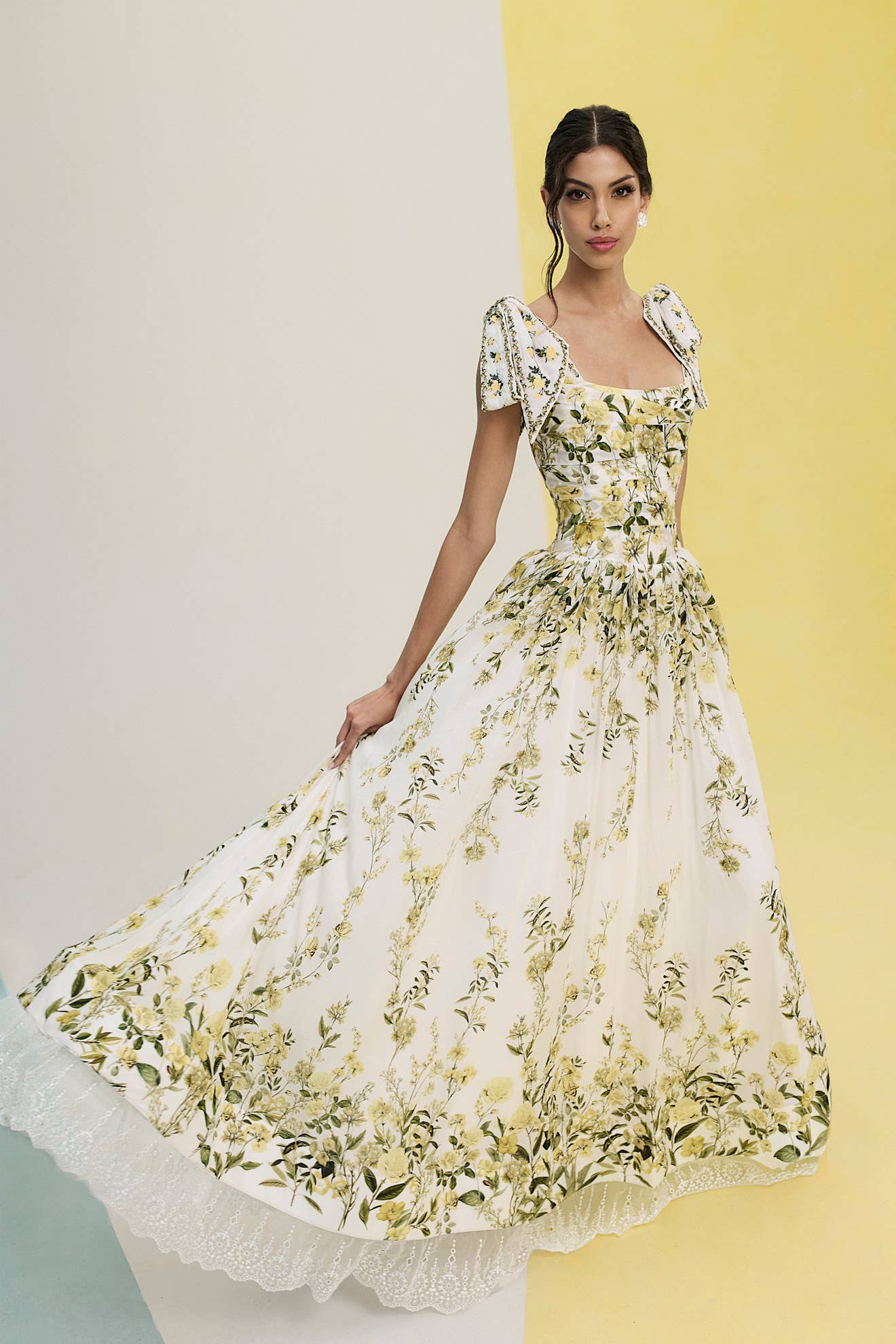 alice and olivia white and gold dress Gold Sparkly Modest Maxi Dress | Maxi Dress main image 1