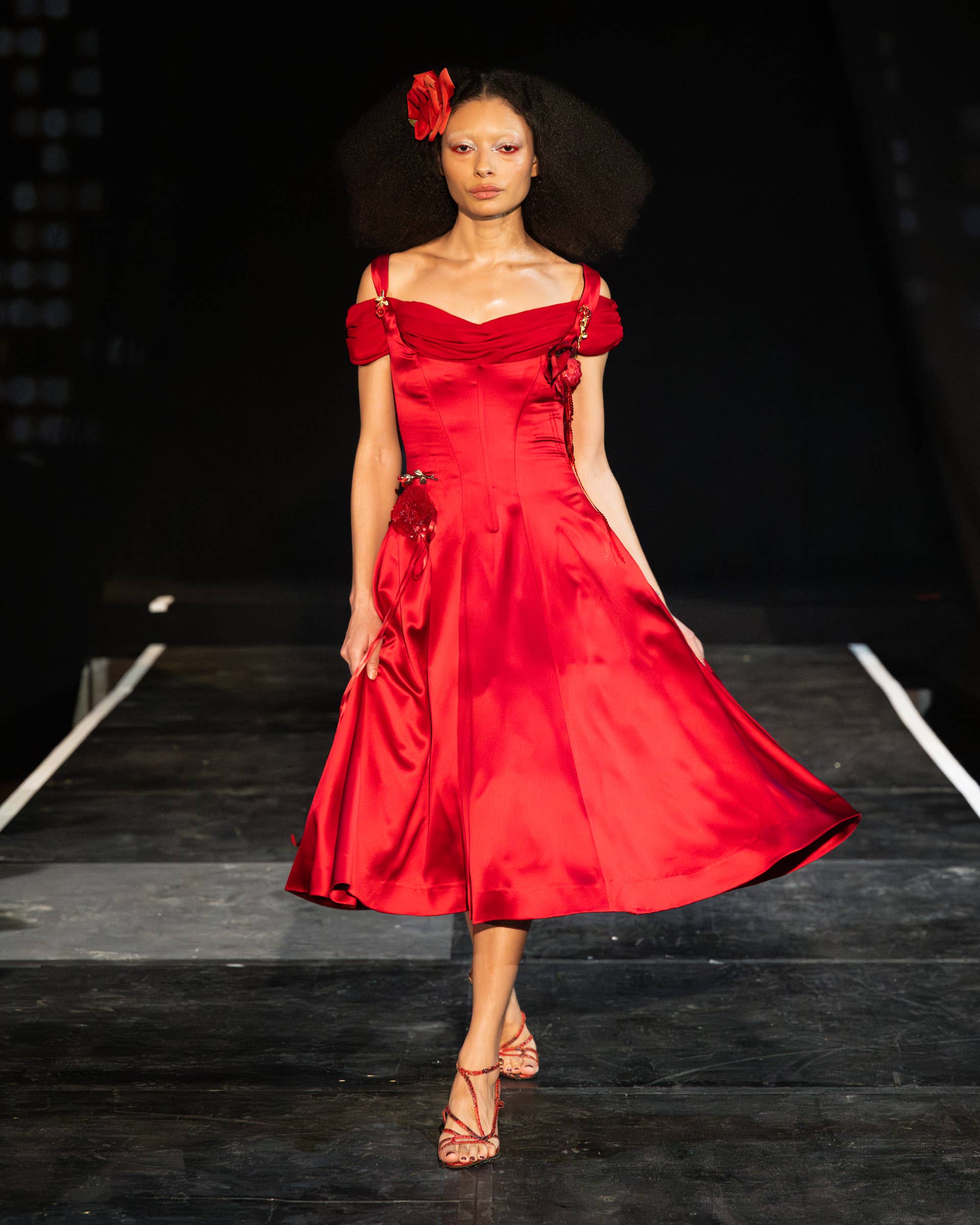 red dress collection fashion show JOSPEH RIBKOFF FAUX LEATHER SHIRT DRESS 213953 – Elaine Dickinson