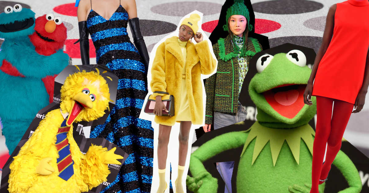 New York Fashion Week Fall 2023 Color Trends Kermit Green, Elmo Red