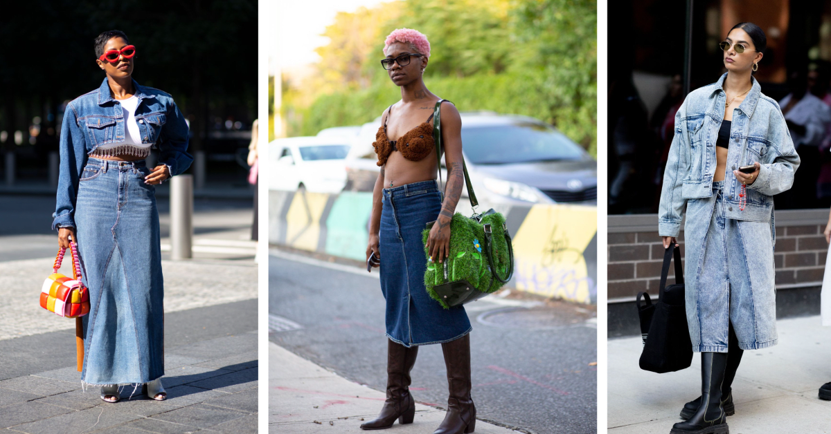 The Street Style Crowd Embraced Long Denim Skirts on Day 1 of New York ...