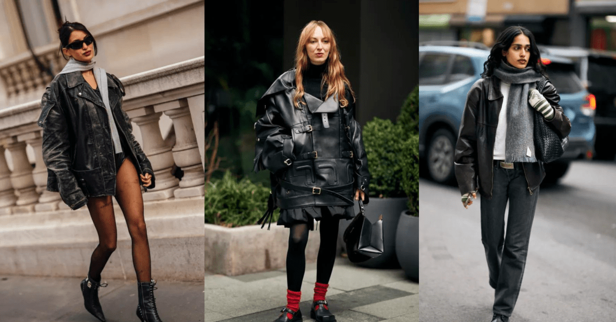 第四天，纽约时装周的街头风格全都是关于皮夹克的