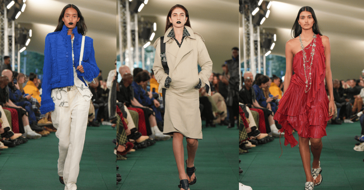 Burberry brings back traditional fabric techniques for Summer 2024 ...