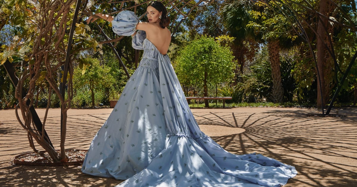 Blue wedding hotsell dress designer