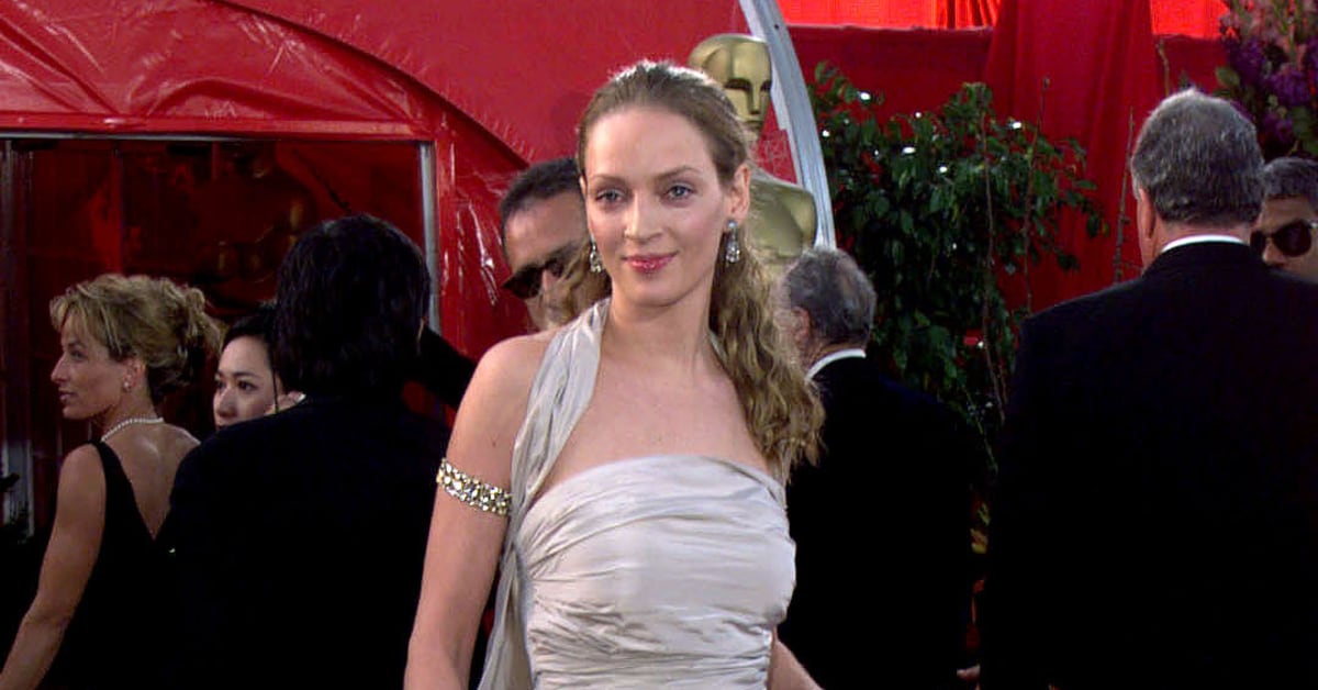 Uma thurman wedding dress outlet