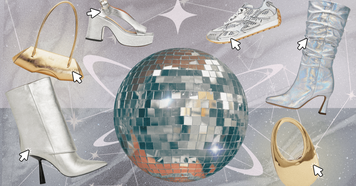 64 Festive Metallic Shoes and Handbags to Take With You Into