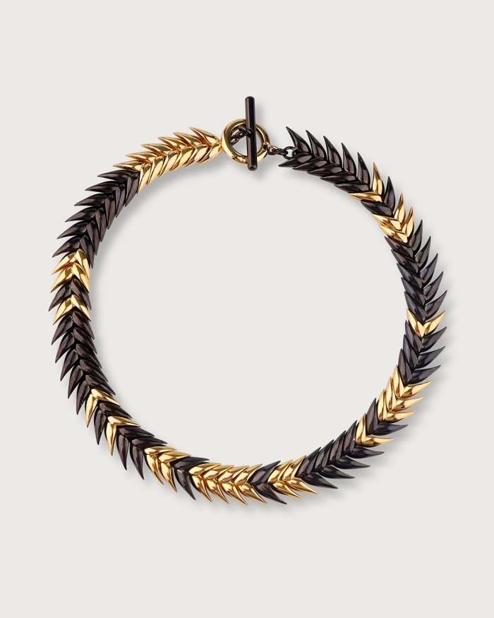 bevza_Black and Gold Spikelet Necklace