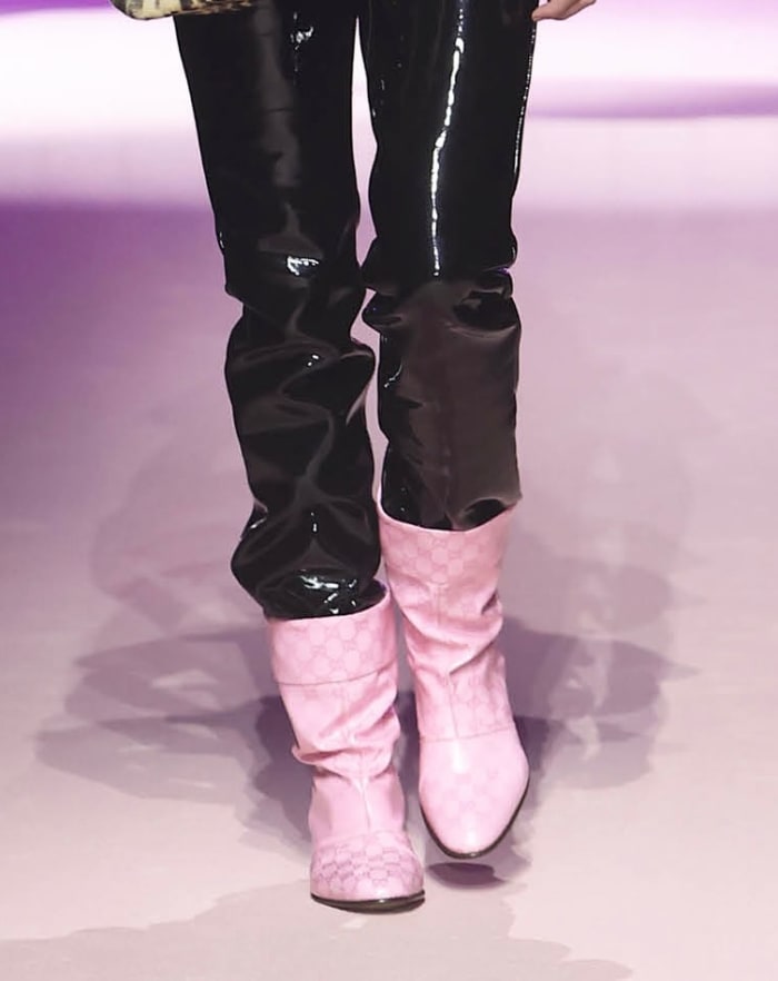 gucci pink boots fw 23 mens