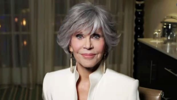 Jane Fonda, winner of Cecil B. deMille Award speaks during the 78th Annual Golden Globe Virtual General Press Room