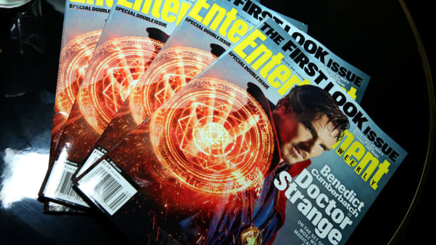 Entertainment Weekly magazine is seen on display