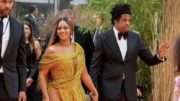 Beyonce Knowles-Carter and Jay-Z attend the European Premiere of Disney's "The Lion King"