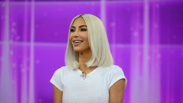 Kim Kardashian with blonde hair on Tuesday June 21, 2022