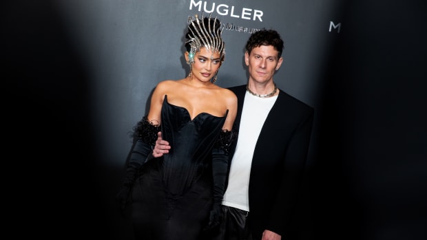 Kylie Jenner and Casey Cadwallader attend the Thierry Mugler Couturissime Exhibition Opening Night at Brooklyn Museum on November 15, 2022 