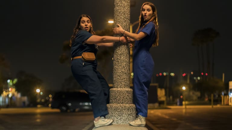 The 'Booksmart' Costumes Include Blue Wave Boilersuits and Original Cali Thornhill DeWitt Self-Spoofing Merch
