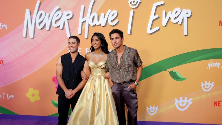 Maitreyi Ramakrishnan Is A Princess In Gold At The Premiere Of Never Have I Ever Season Four