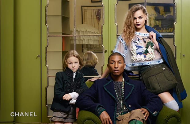 Pharrell Stars Alongside Cara Delevingne in Chanel Pre-Fall Campaign ...