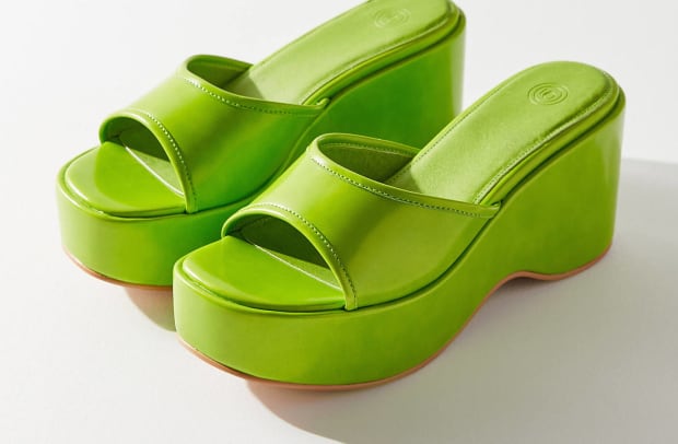 lime green platform sandals