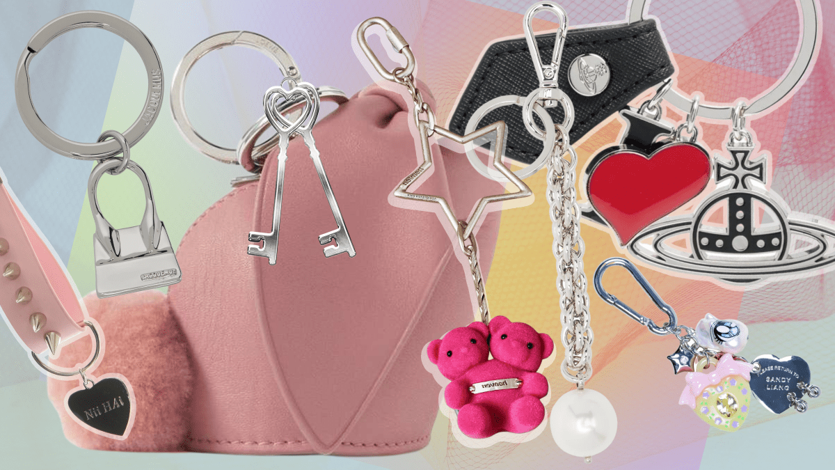 Cute Keychain Black White, Pink Keychain Accessories