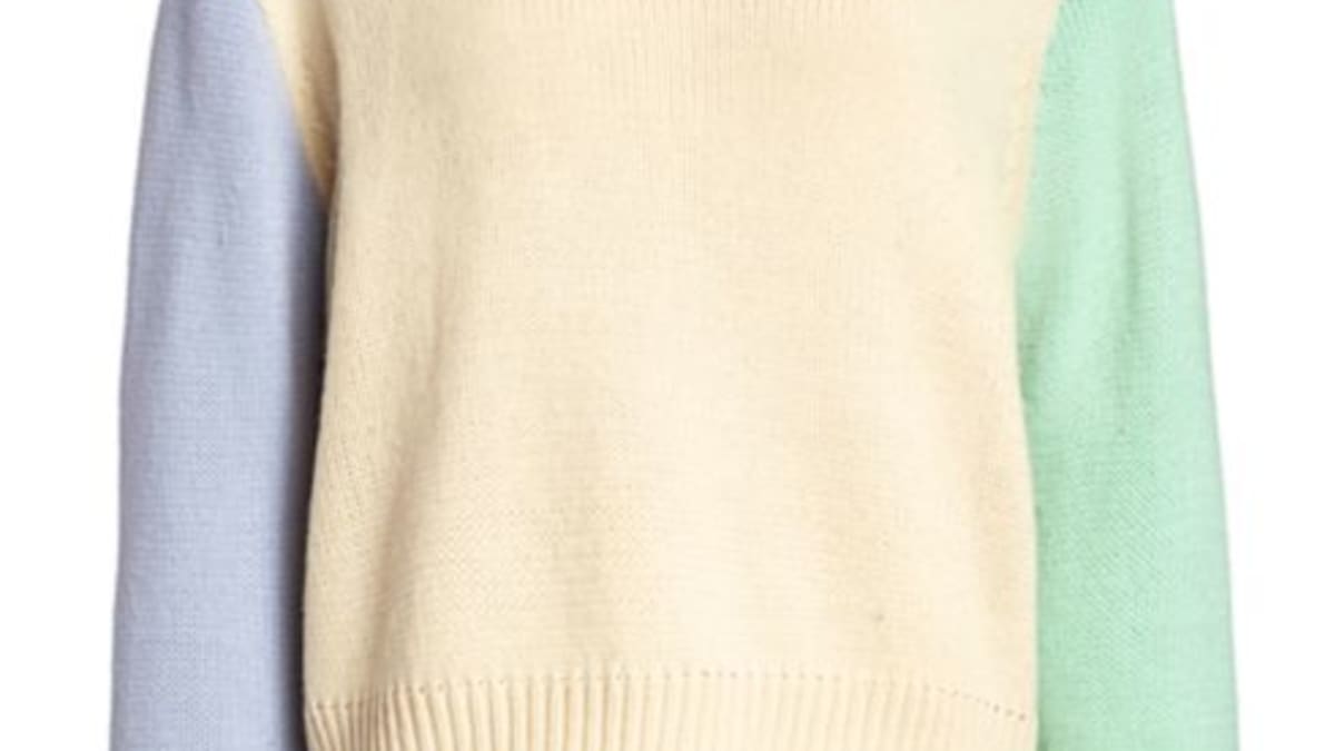 Pastel colour block jumper outlet