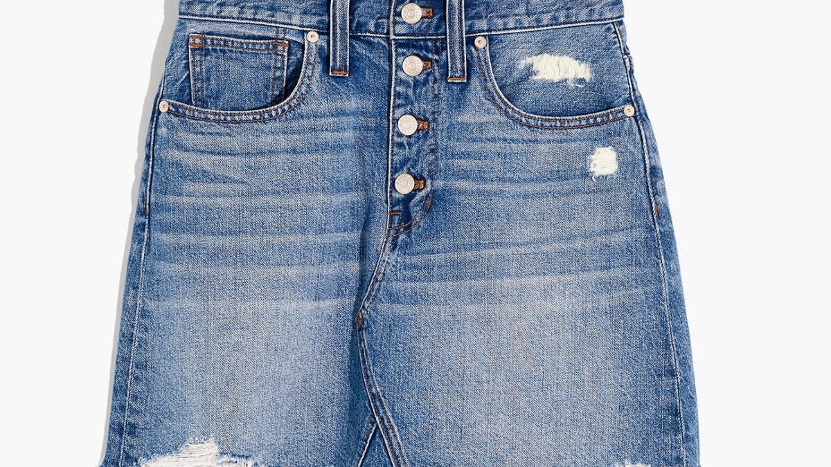 Madewell rigid denim skirt sale