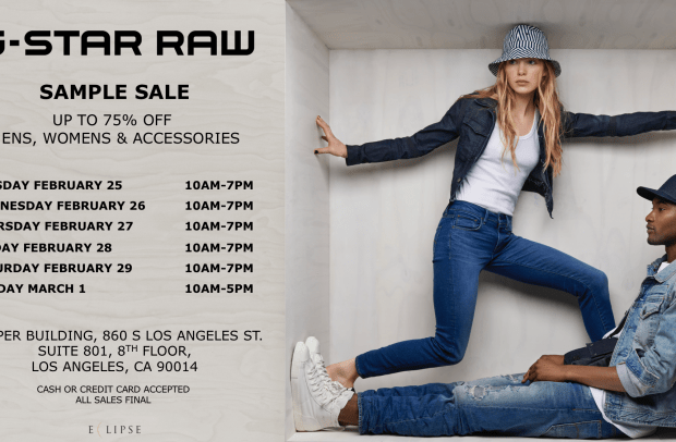 G Star Raw Sample Sale 2 25 3 1 Los Angeles Fashionista