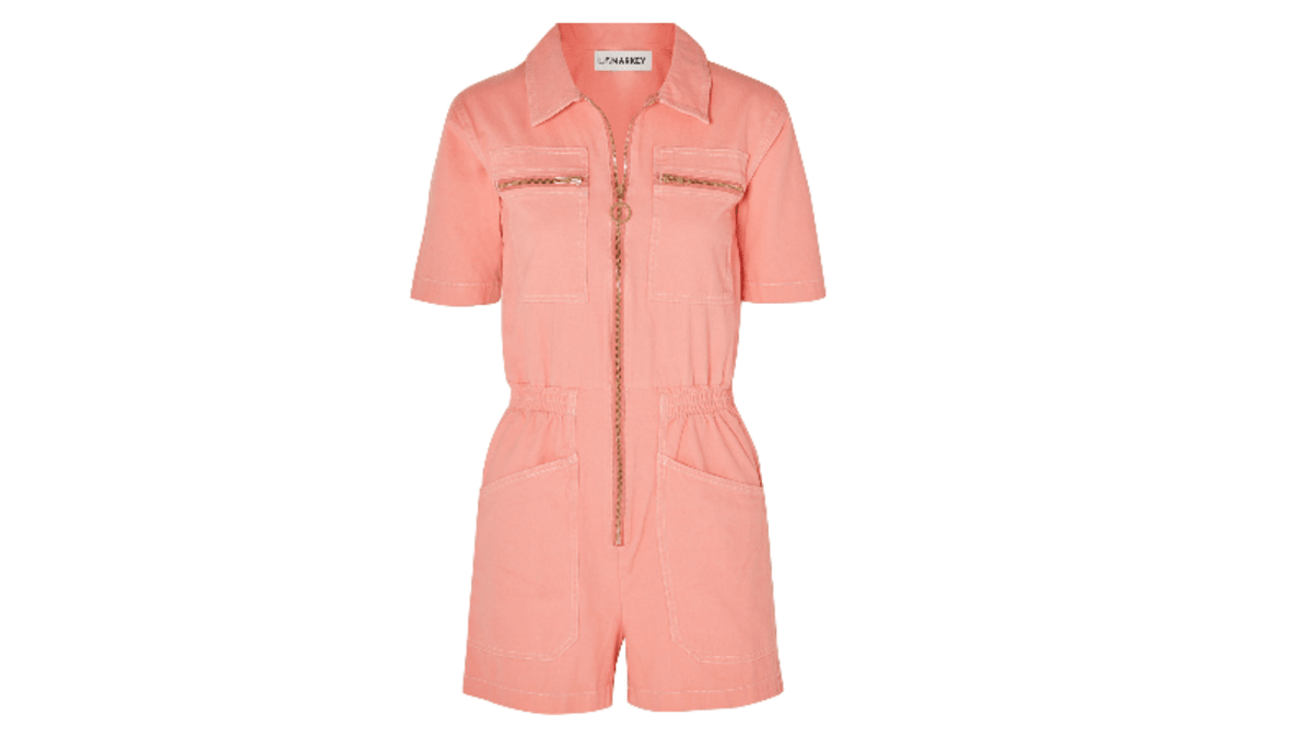 Orange denim playsuit cheap