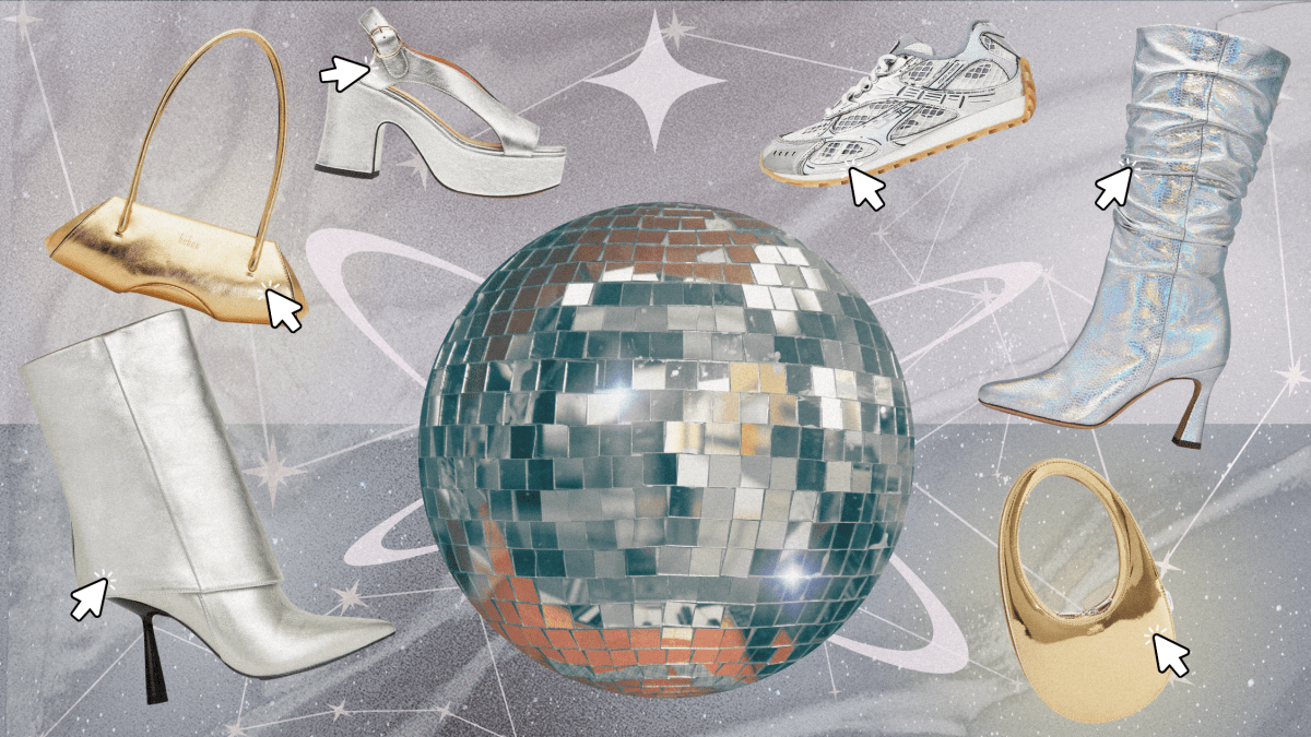 Silver shoes cheap and handbags