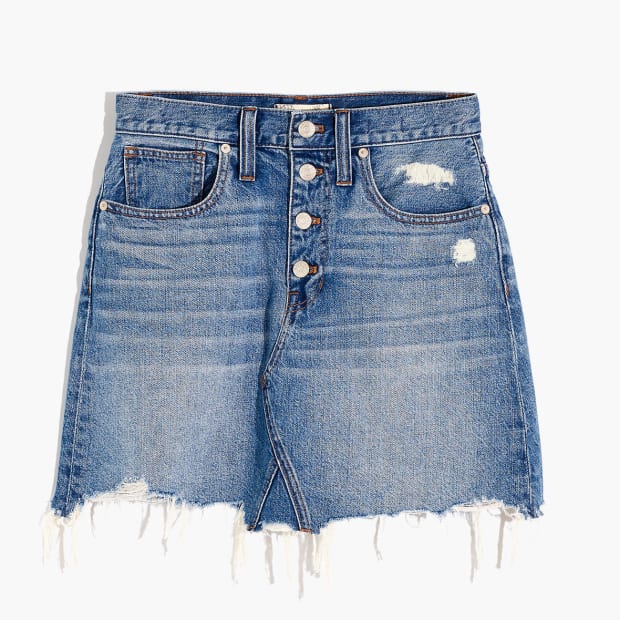 jean skirt madewell