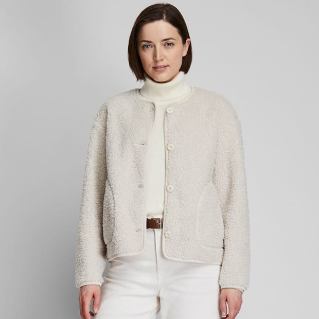 everlane the cropped alpaca cardigan