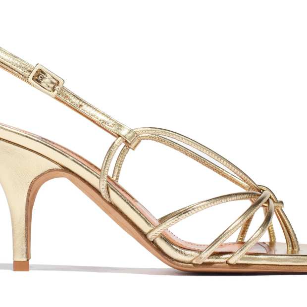 gold strap up sandals