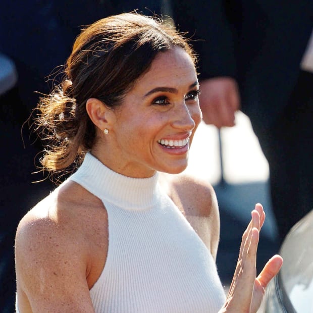 Meghan Markle Wears Anine Bing Sleeveless Halter Sweater