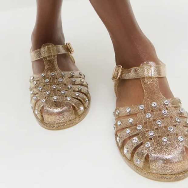 Loeffler Randall Rhys Champagne Glitter Jelly Sandals 2