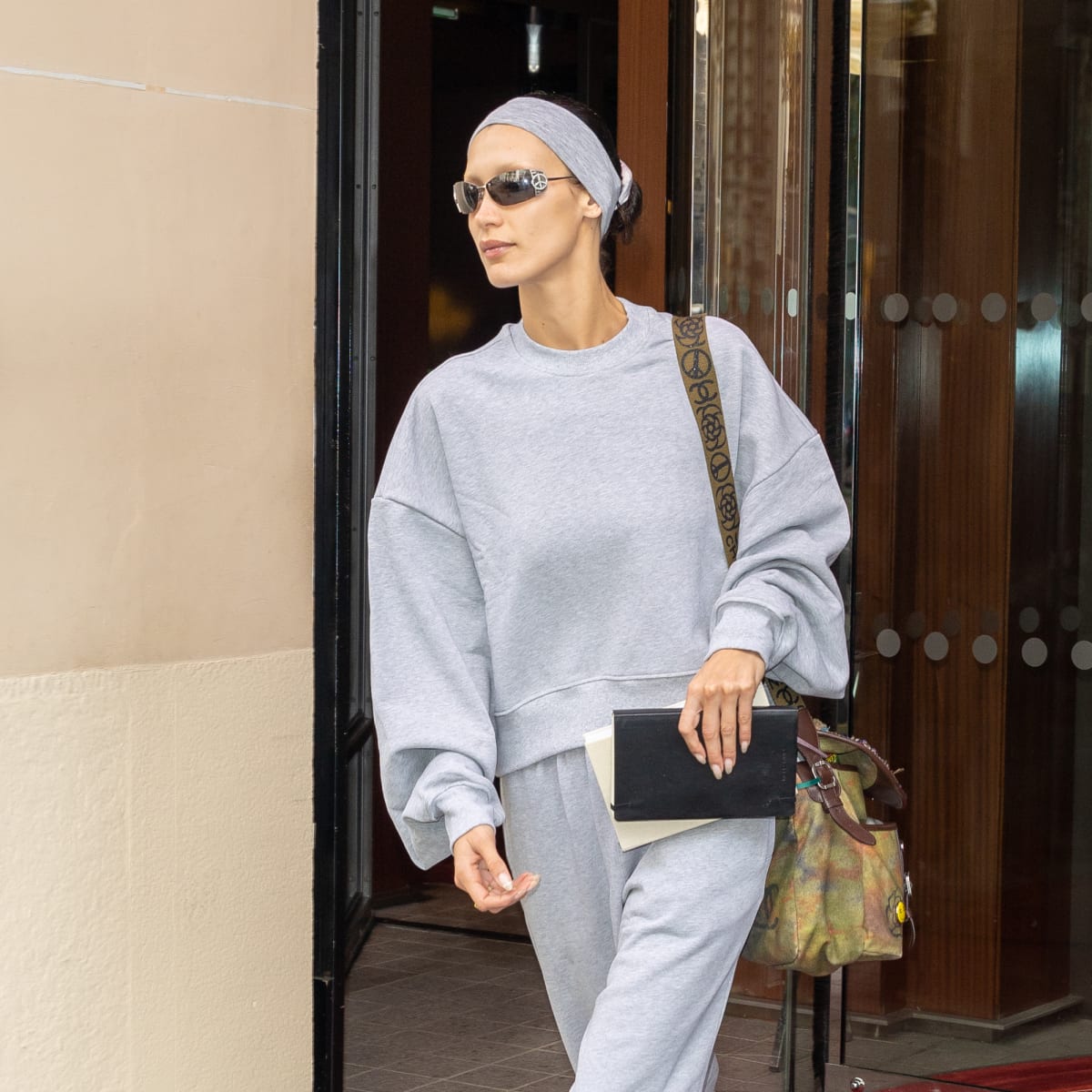 Bella Hadid's Off-Duty Look Includes Ballet Flats and Bedazzled Y2K  Sunglasses - Fashionista