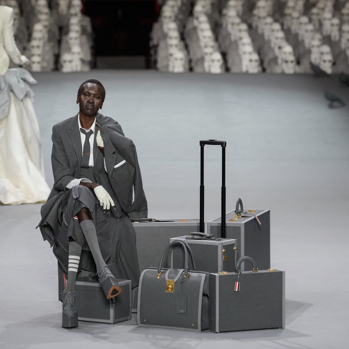 American Designer Thom Browne's Fall 2022 Collection Is Being Showcased At Fashion  Show In New York