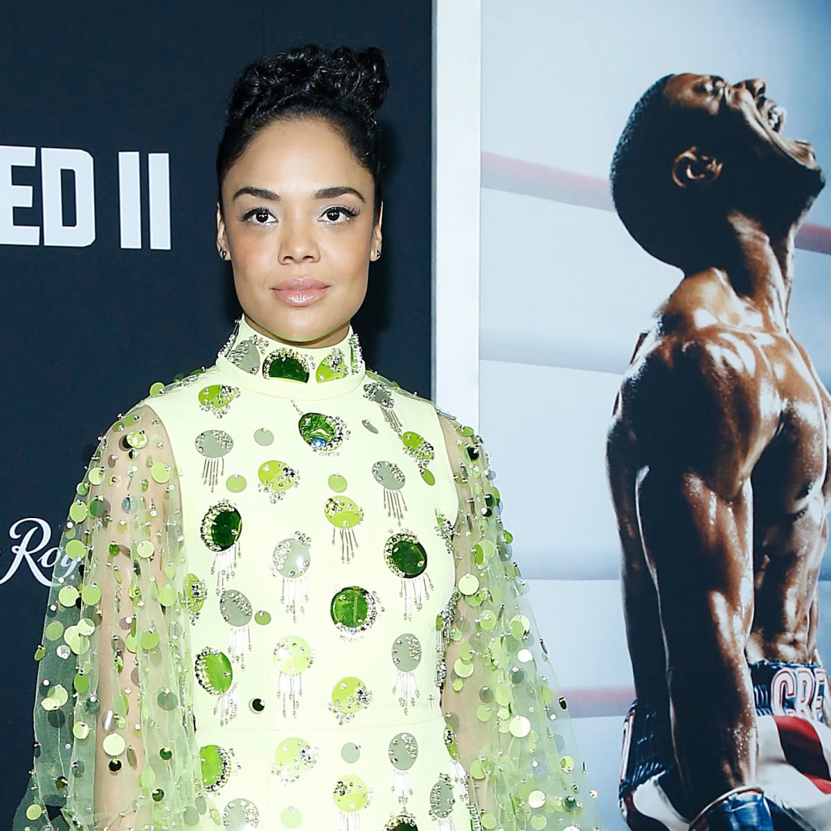 great outfits in fashion history tessa thompson in delightful green prada fashionista great outfits in fashion history tessa