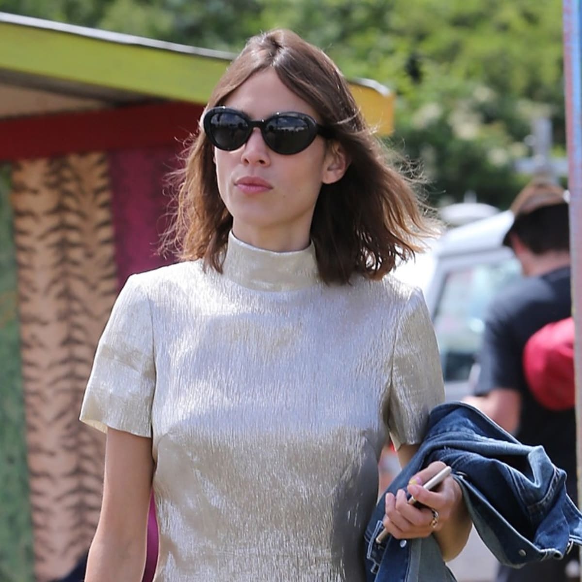 Envision Rede forbruge Great Outfits in Fashion History: Alexa Chung in a Metallic Mini Dress at  Glastonbury - Fashionista
