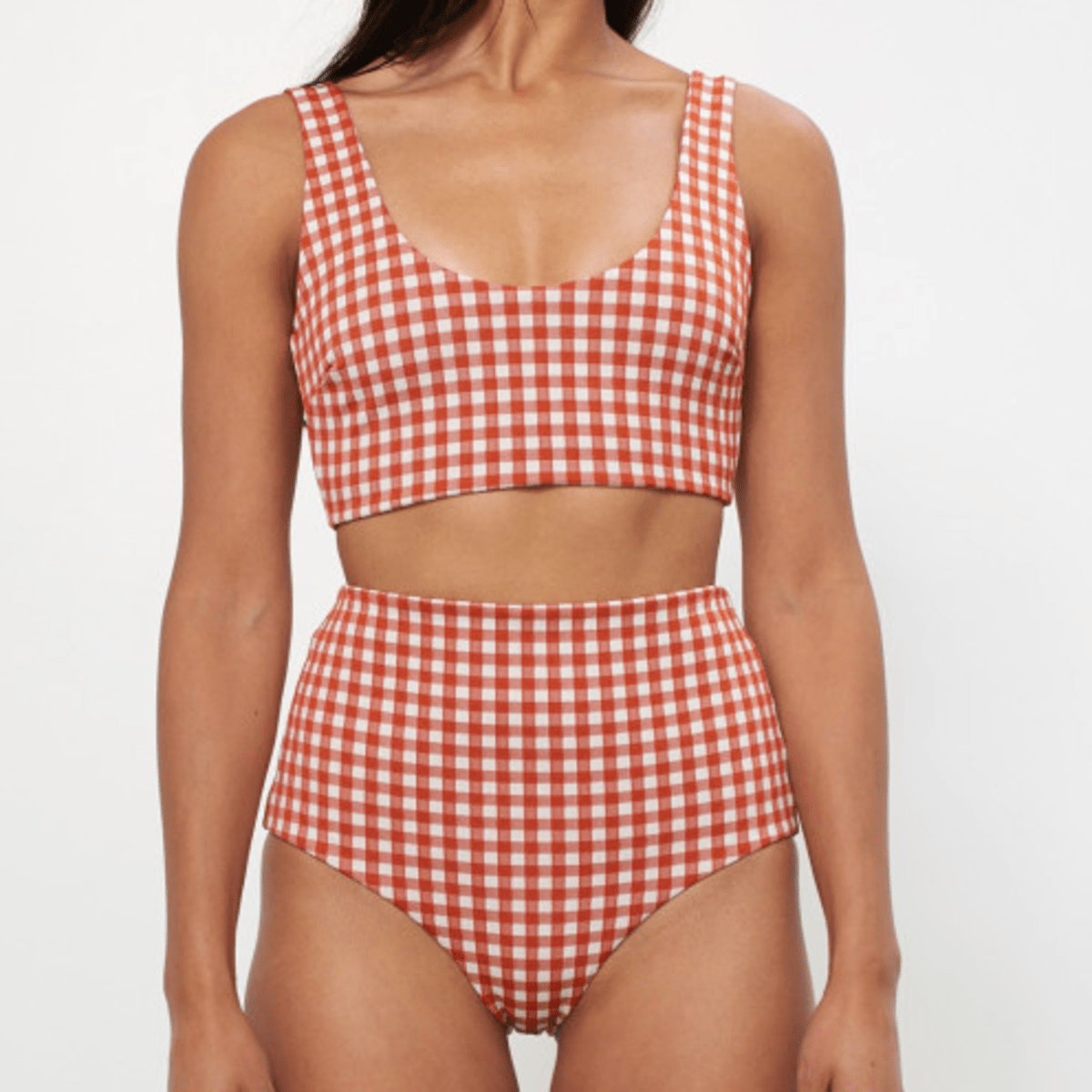 gingham swimsuit top