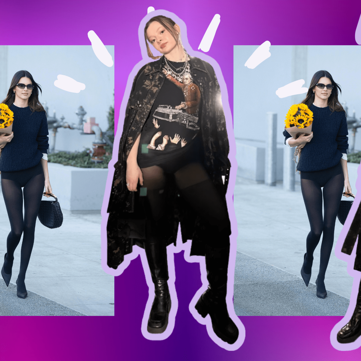 Black Purple Striped Leggings Women, Halloween Witch Goth Printed Yoga –  Starcove Fashion