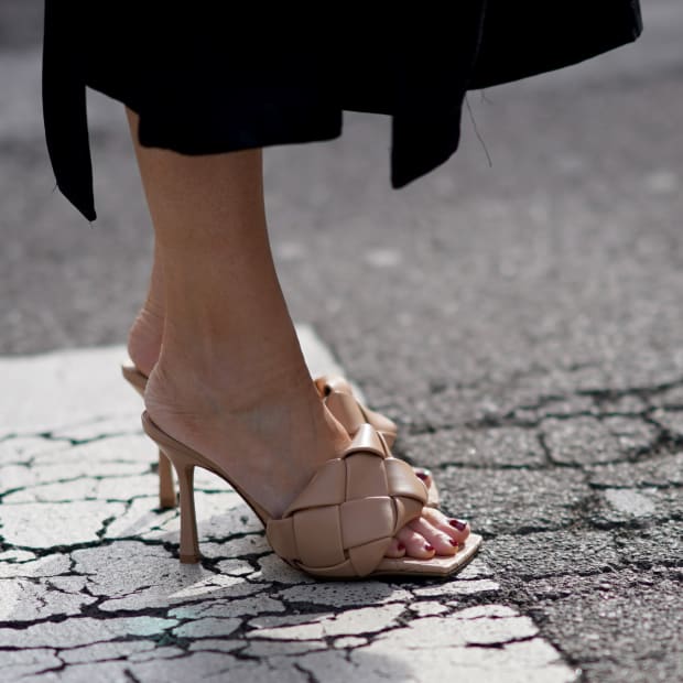 Slip on online heel sandals