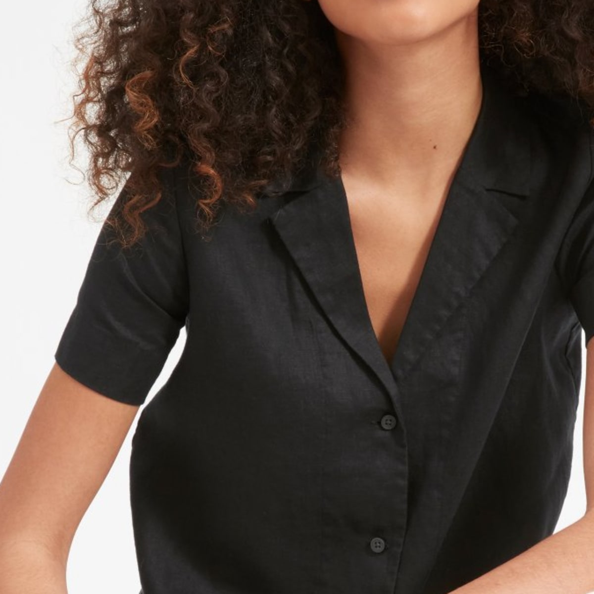 Black linen sales top womens