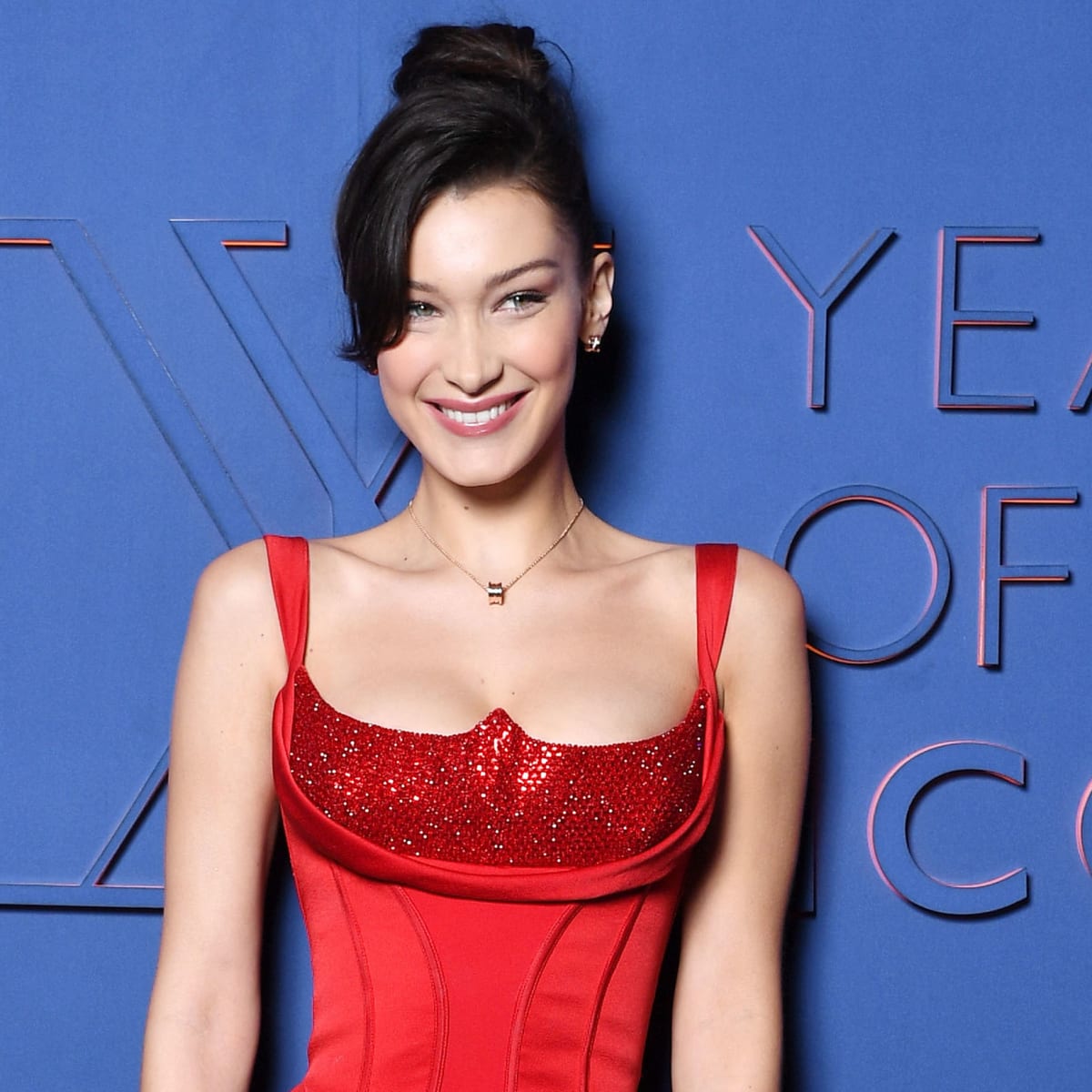 Versace red gown top