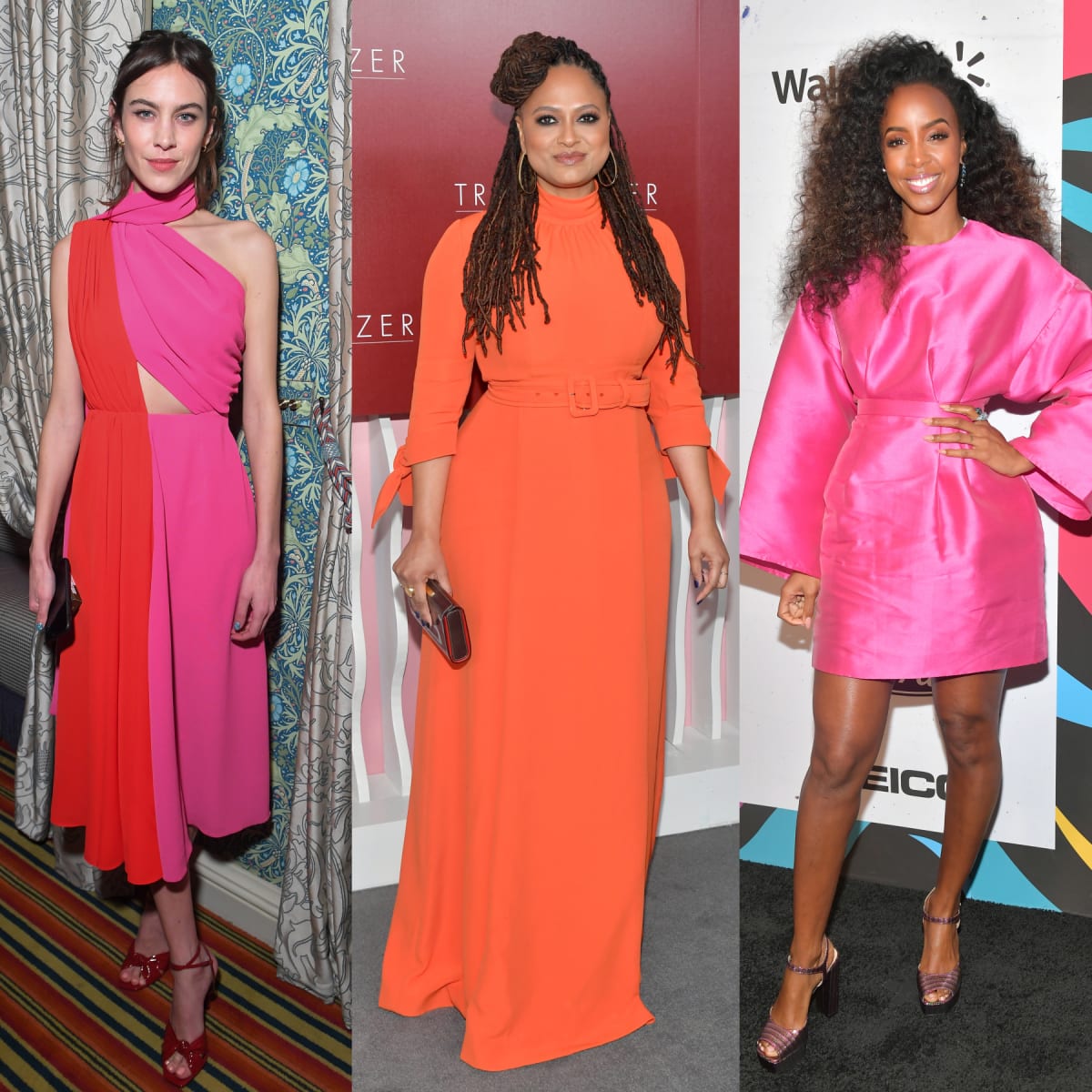 Red and hot pink dress on sale