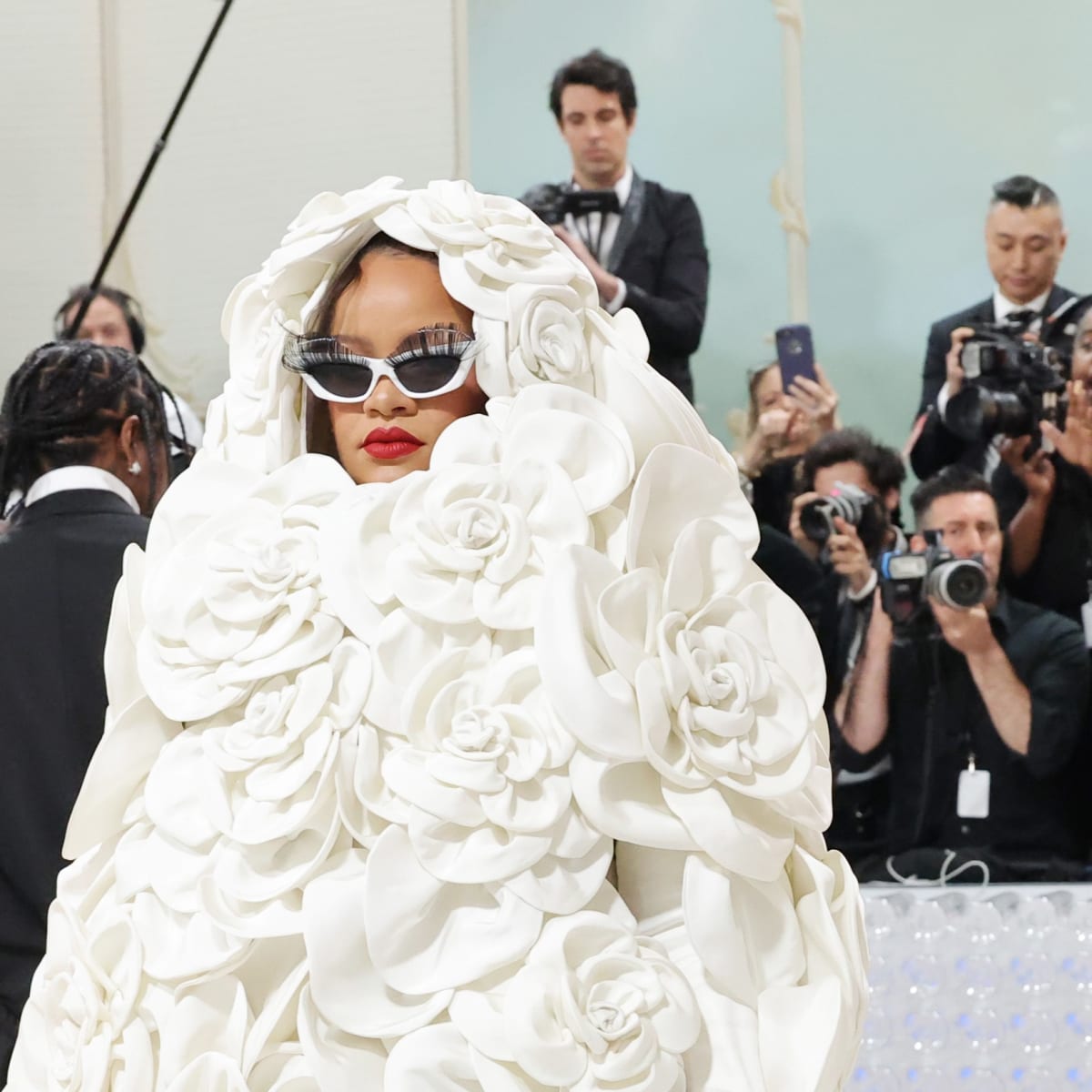 Rihanna Transforms Into a Chanel Camellia With Help From Valentino at the 2023 Met Gala Fashionista