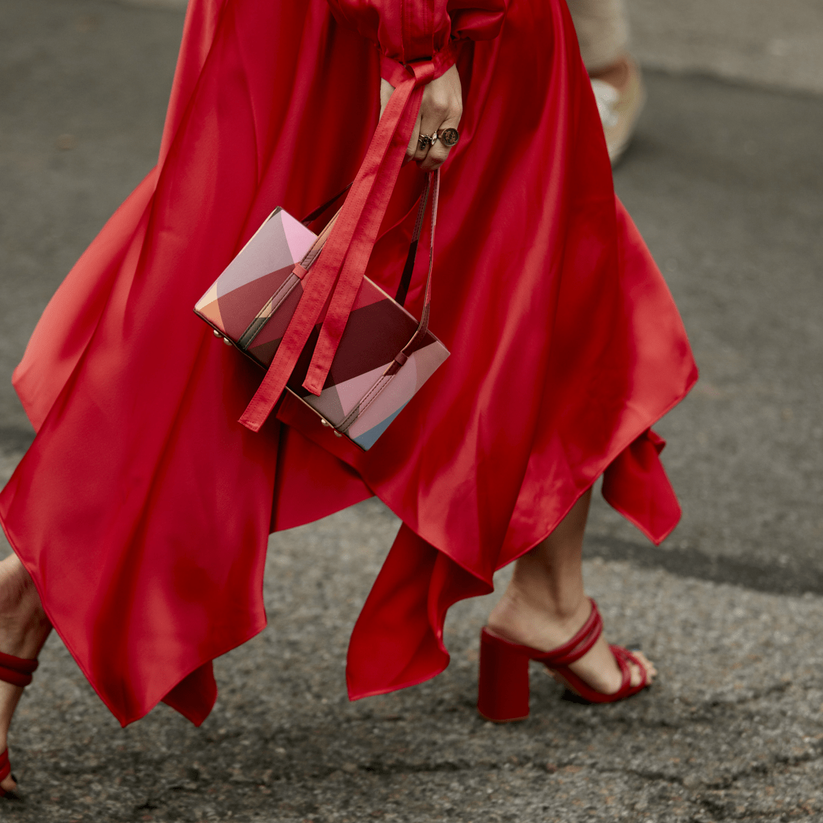 Red sneakers street style store