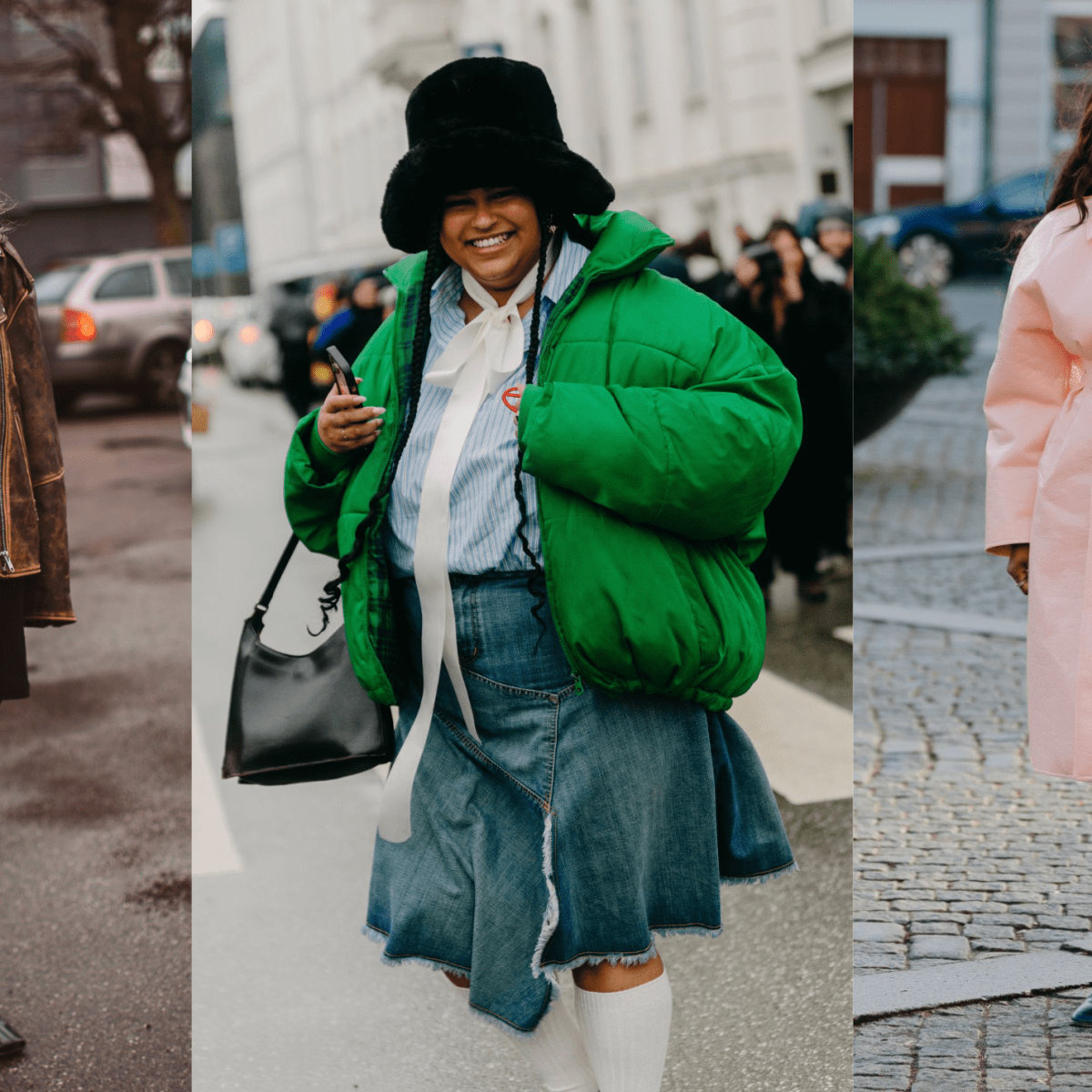 Winter coat shop street style