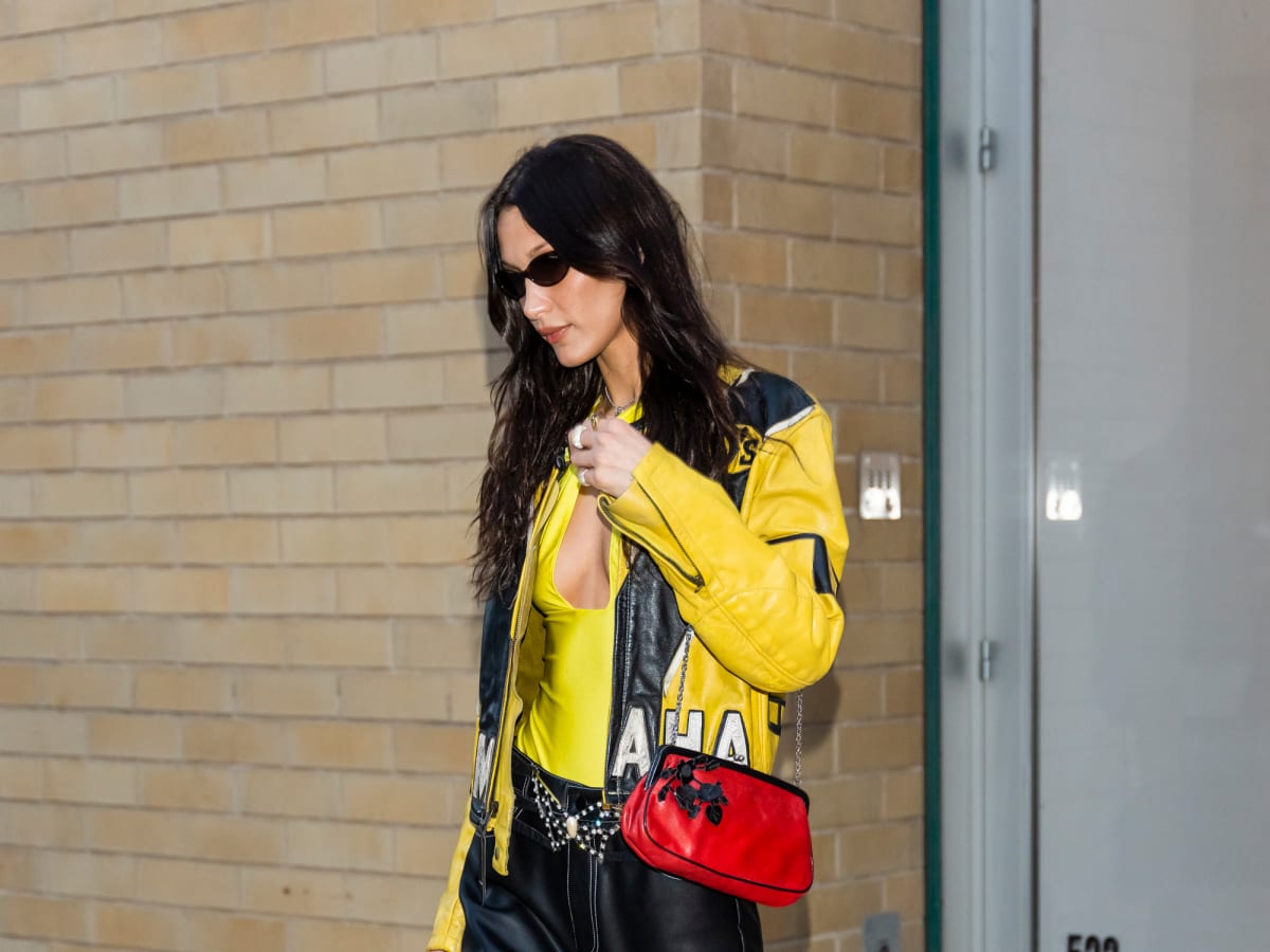 Bella Hadid Models a Yellow Jumpsuit With Chunky Platforms in